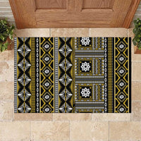 Fiji Masi Tapa Pattern Yellow Rubber Doormat LT01 Yellow - Polynesian Pride