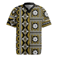 Fiji Masi Tapa Pattern Yellow Rugby Jersey LT01 Yellow - Polynesian Pride