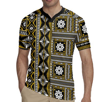 Fiji Masi Tapa Pattern Yellow Rugby Jersey LT01 - Polynesian Pride