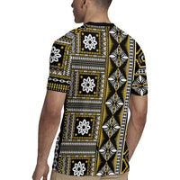 Fiji Masi Tapa Pattern Yellow Rugby Jersey LT01 - Polynesian Pride