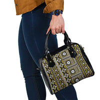Fiji Masi Tapa Pattern Yellow Shoulder Handbag LT01 - Polynesian Pride