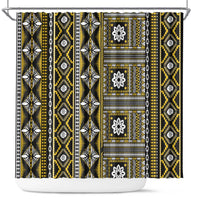 Fiji Masi Tapa Pattern Yellow Shower Curtain LT01 Yellow - Polynesian Pride