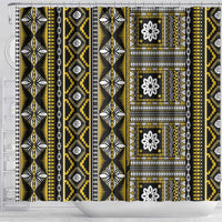 Fiji Masi Tapa Pattern Yellow Shower Curtain LT01 - Polynesian Pride