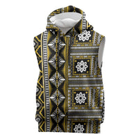 Fiji Masi Tapa Pattern Yellow Sleeveless Hoodie LT01 Yellow - Polynesian Pride