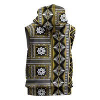 Fiji Masi Tapa Pattern Yellow Sleeveless Hoodie LT01 - Polynesian Pride
