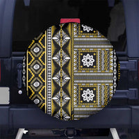 Fiji Masi Tapa Pattern Yellow Spare Tire Cover LT01 No hole Yellow - Polynesian Pride