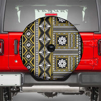 Fiji Masi Tapa Pattern Yellow Spare Tire Cover LT01 - Polynesian Pride