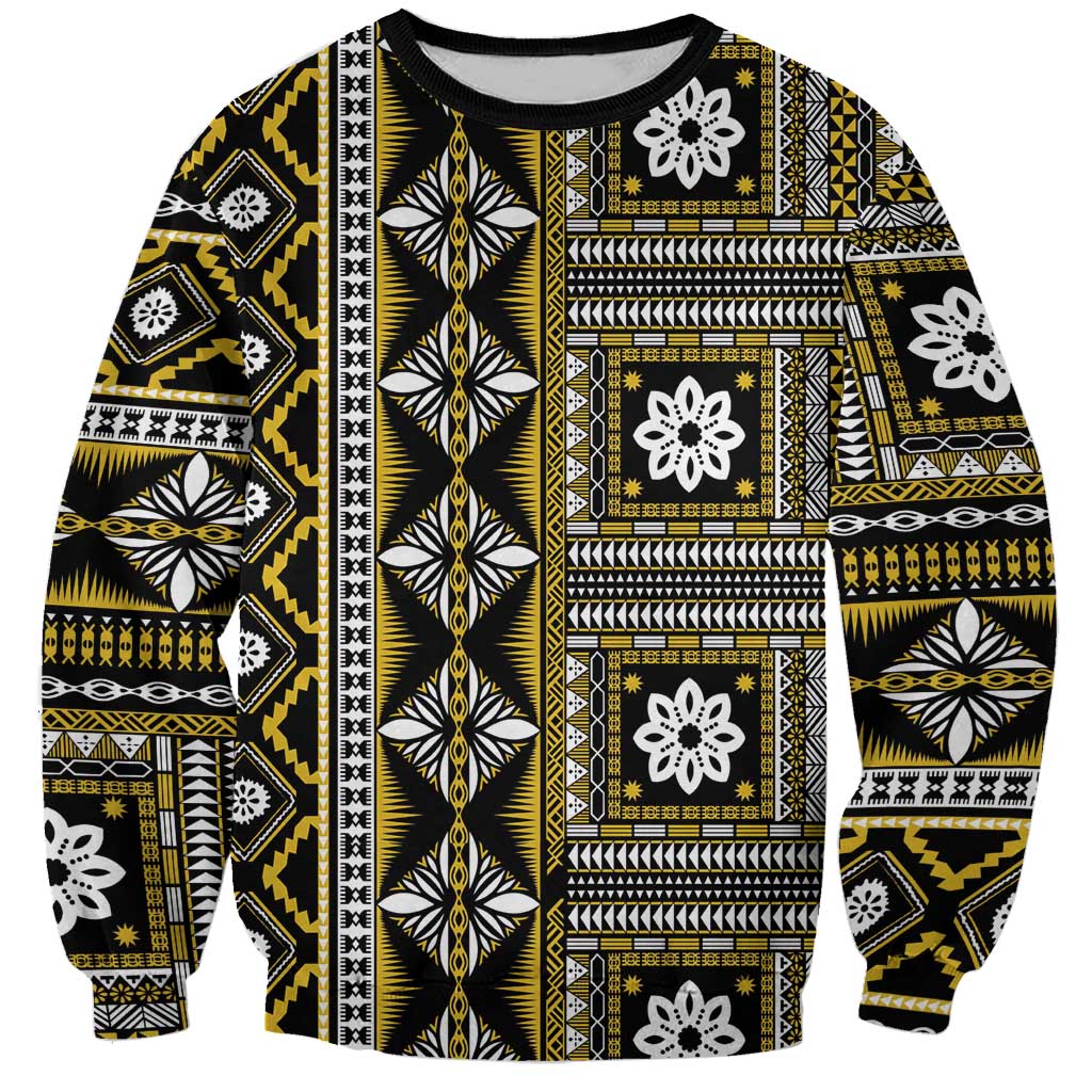 Fiji Masi Tapa Pattern Yellow Sweatshirt LT01 Unisex Yellow - Polynesian Pride