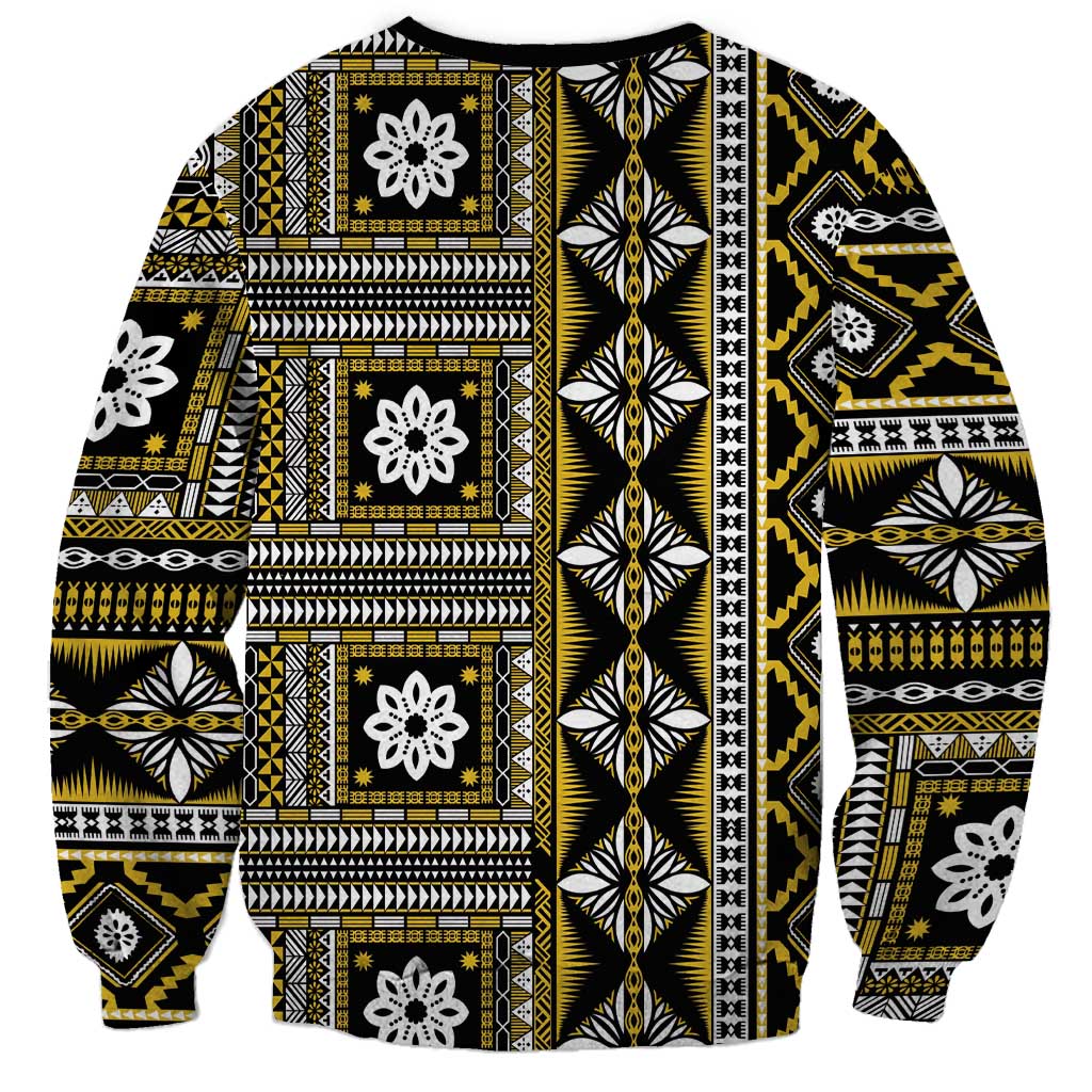 Fiji Masi Tapa Pattern Yellow Sweatshirt LT01 - Polynesian Pride