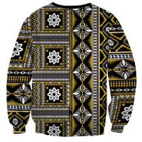 Fiji Masi Tapa Pattern Yellow Sweatshirt LT01 - Polynesian Pride