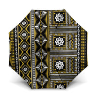 Fiji Masi Tapa Pattern Yellow Umbrella LT01 One Size Folded 11.42 inch Opened Diameter 37.4 inch Yellow - Polynesian Pride