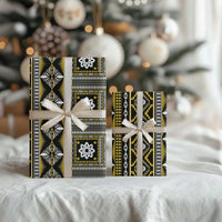 Fiji Masi Tapa Pattern Yellow Wrapping Paper LT01 - Polynesian Pride