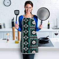 Fiji Masi Tapa Pattern Teal Apron LT01 - Polynesian Pride