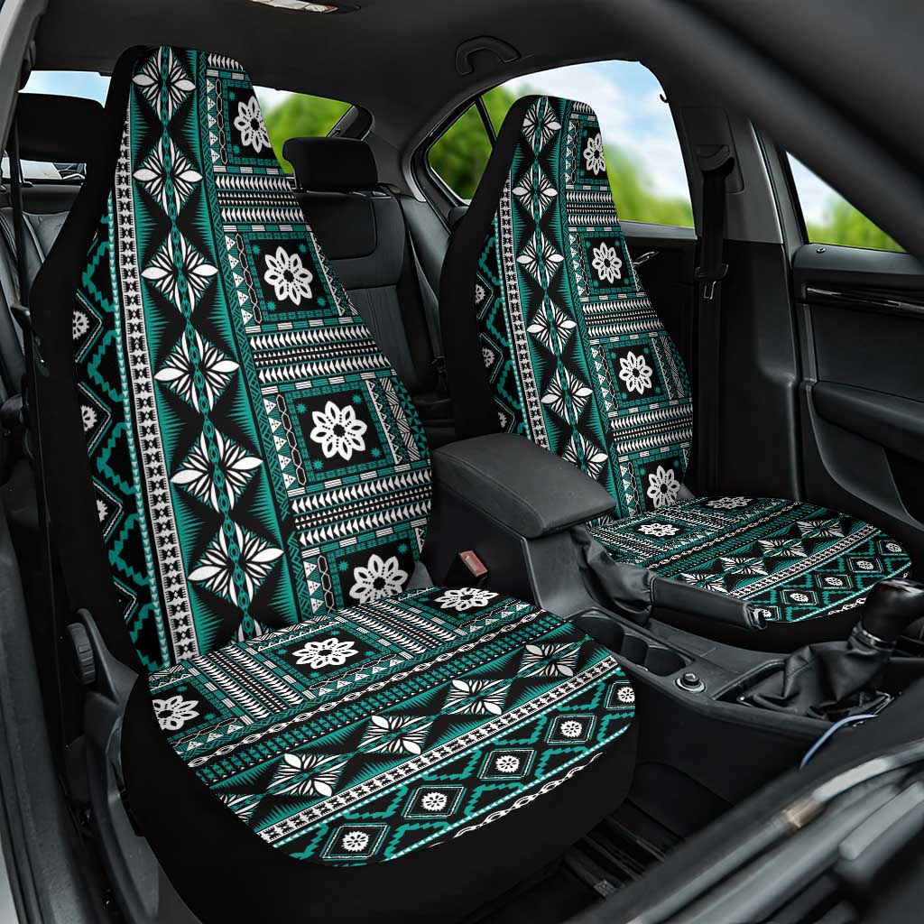 Fiji Masi Tapa Pattern Teal Car Seat Cover LT01 One Size Teal - Polynesian Pride