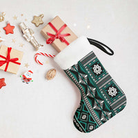 Fiji Masi Tapa Pattern Teal Christmas Stocking LT01 - Polynesian Pride