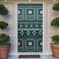 Fiji Masi Tapa Pattern Teal Door Cover LT01 Teal - Polynesian Pride