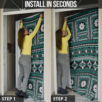 Fiji Masi Tapa Pattern Teal Door Cover LT01 - Polynesian Pride
