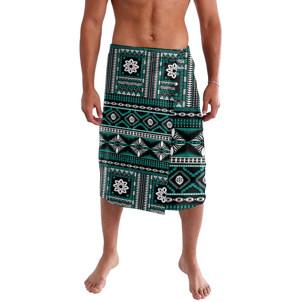 Fiji Masi Tapa Pattern Teal Lavalava LT01 Teal - Polynesian Pride