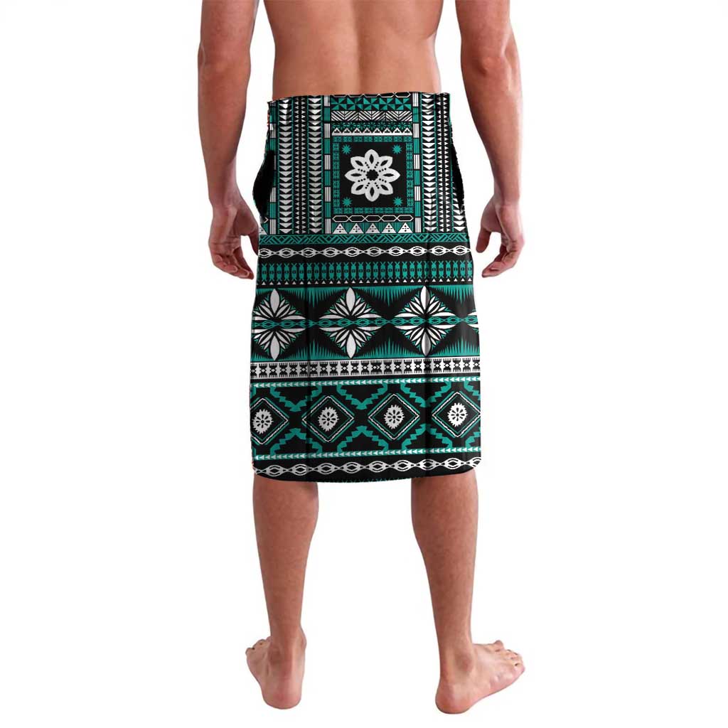 Fiji Masi Tapa Pattern Teal Lavalava LT01 - Polynesian Pride