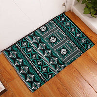 Fiji Masi Tapa Pattern Teal Rubber Doormat LT01 - Polynesian Pride