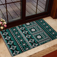 Fiji Masi Tapa Pattern Teal Rubber Doormat LT01 - Polynesian Pride
