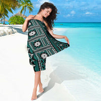 Fiji Masi Tapa Pattern Teal Sarong LT01 - Polynesian Pride