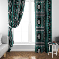 Fiji Masi Tapa Pattern Teal Window Curtain LT01 - Polynesian Pride