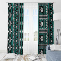 Fiji Masi Tapa Pattern Teal Window Curtain LT01 - Polynesian Pride