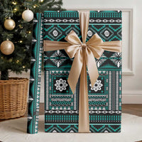Fiji Masi Tapa Pattern Teal Wrapping Paper LT01 - Polynesian Pride