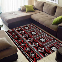 Fiji Masi Tapa Pattern Red Area Rug LT01 - Polynesian Pride
