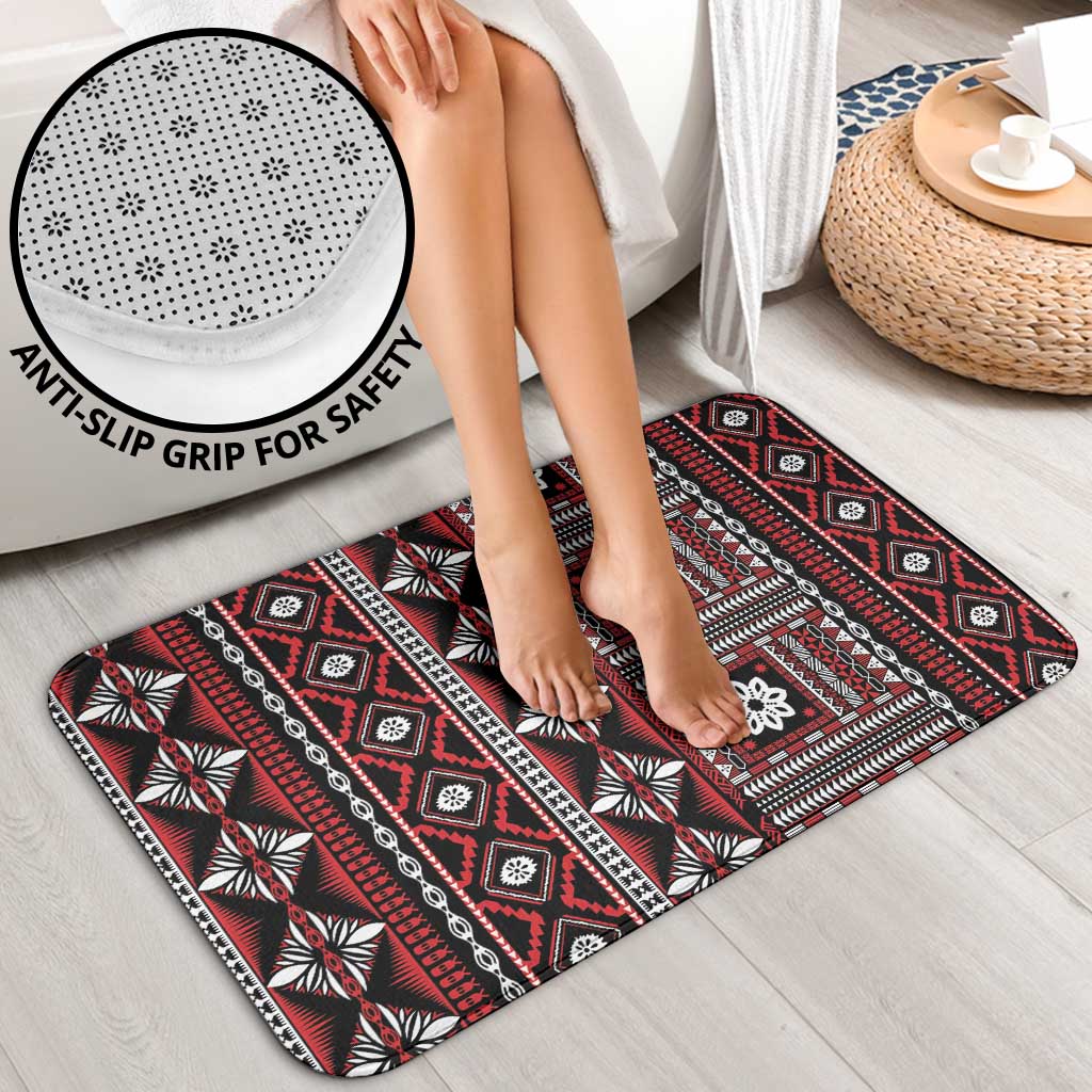Fiji Masi Tapa Pattern Red Bathroom Set LT01 - Polynesian Pride