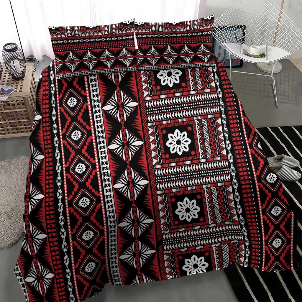 Fiji Masi Tapa Pattern Red Bedding Set LT01 - Polynesian Pride