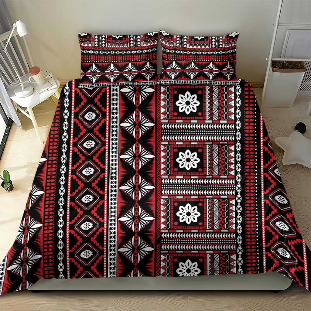 Fiji Masi Tapa Pattern Red Bedding Set LT01 - Polynesian Pride