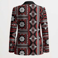 Fiji Masi Tapa Pattern Red Blazer LT01 - Polynesian Pride