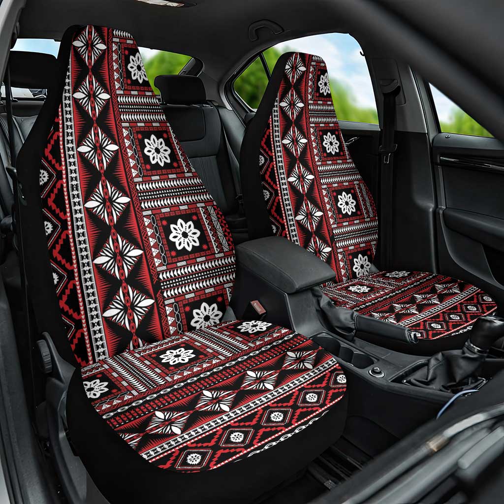 Fiji Masi Tapa Pattern Red Car Seat Cover LT01 One Size Red - Polynesian Pride
