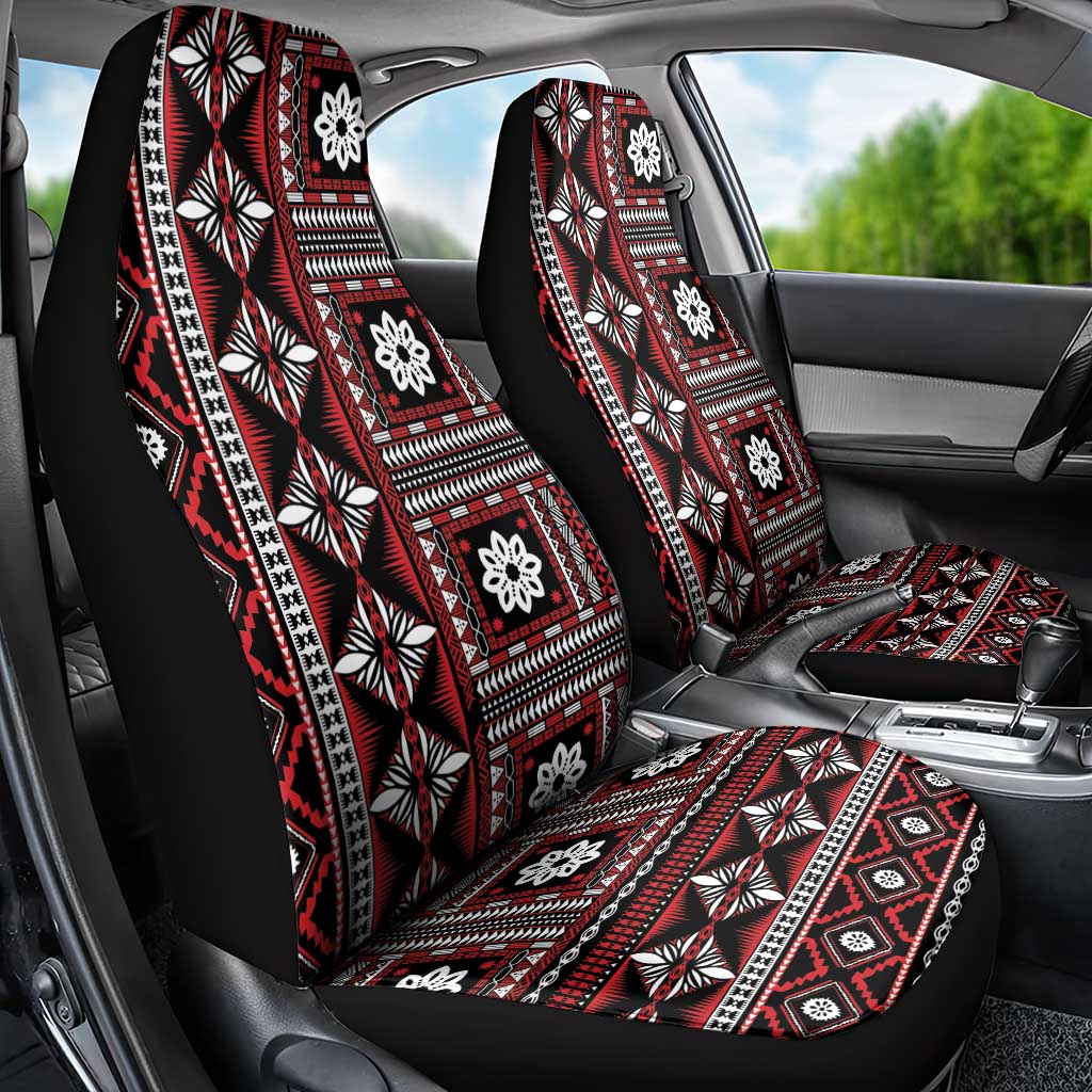 Fiji Masi Tapa Pattern Red Car Seat Cover LT01 - Polynesian Pride