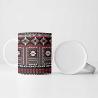 Fiji Masi Tapa Pattern Red Ceramic Mug LT01 - Polynesian Pride