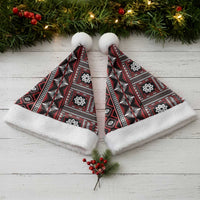 Fiji Masi Tapa Pattern Red Christmas Santa Hat LT01 - Polynesian Pride