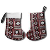 Fiji Masi Tapa Pattern Red Christmas Stocking LT01 - Polynesian Pride