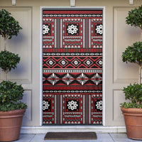 Fiji Masi Tapa Pattern Red Door Cover LT01 Red - Polynesian Pride