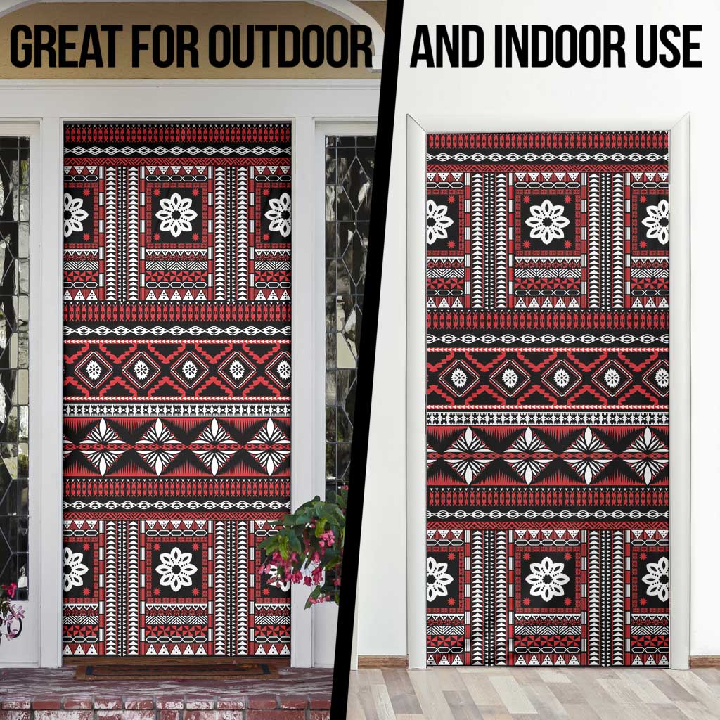 Fiji Masi Tapa Pattern Red Door Cover LT01 - Polynesian Pride