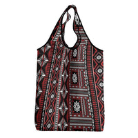 Fiji Masi Tapa Pattern Red Grocery Bag LT01 - Polynesian Pride