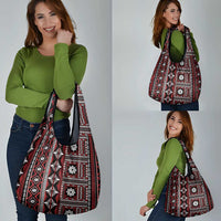 Fiji Masi Tapa Pattern Red Grocery Bag LT01 - Polynesian Pride