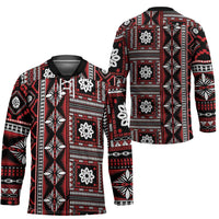 Fiji Masi Tapa Pattern Red Hockey Jersey LT01 - Polynesian Pride