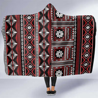 Fiji Masi Tapa Pattern Red Hooded Blanket LT01 One Size Red - Polynesian Pride