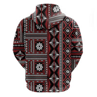 Fiji Masi Tapa Pattern Red Hoodie LT01 - Polynesian Pride