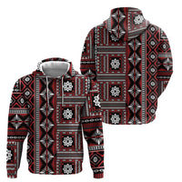 Fiji Masi Tapa Pattern Red Hoodie LT01 - Polynesian Pride