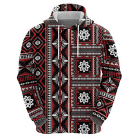 Fiji Masi Tapa Pattern Red Hoodie LT01 - Polynesian Pride