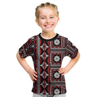 Fiji Masi Tapa Pattern Red Kid T Shirt LT01 Red - Polynesian Pride