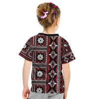 Fiji Masi Tapa Pattern Red Kid T Shirt LT01 - Polynesian Pride